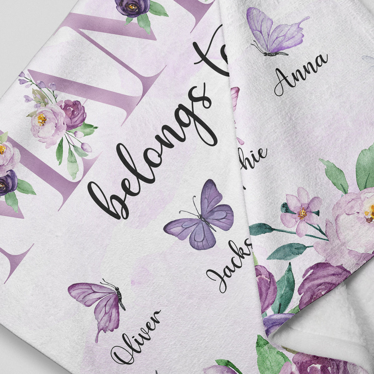 Mother Belongs To Blanket, Custom Mom Blanket Gift, Floral Style Blanket, Personalized Mom Gift, Blanket With Kids Name, Mother's Day Gift