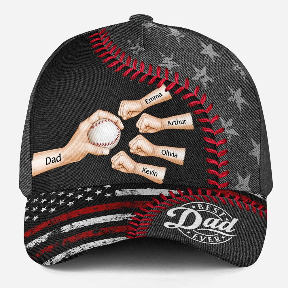 Best Baseball Softball Dad Ever - Personalized Classic Cap - Gift For Grandfather, Dad, Father's Day, Birthday Gift Idea