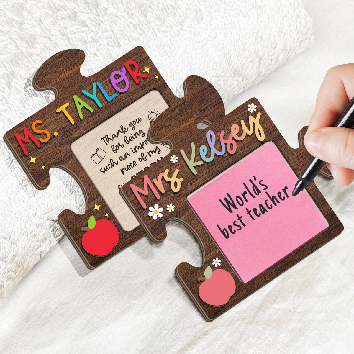 Personalized Teacher Gifts, Teacher Sticky Note Holder, Teacher Appreciation Gifts, Thank You Gifts For Teacher, Elementary Teacher Gift