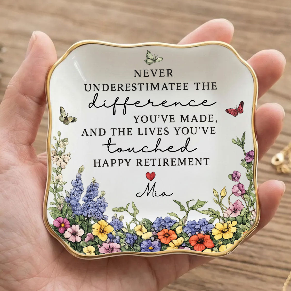 Never Underestimate The Difference You've Made - Personalized Ring Dish