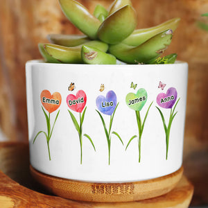 A Garden Of Love In Mom Grandma's Heart - Personalized Plant Pot - Gift For Grandma, Mommy