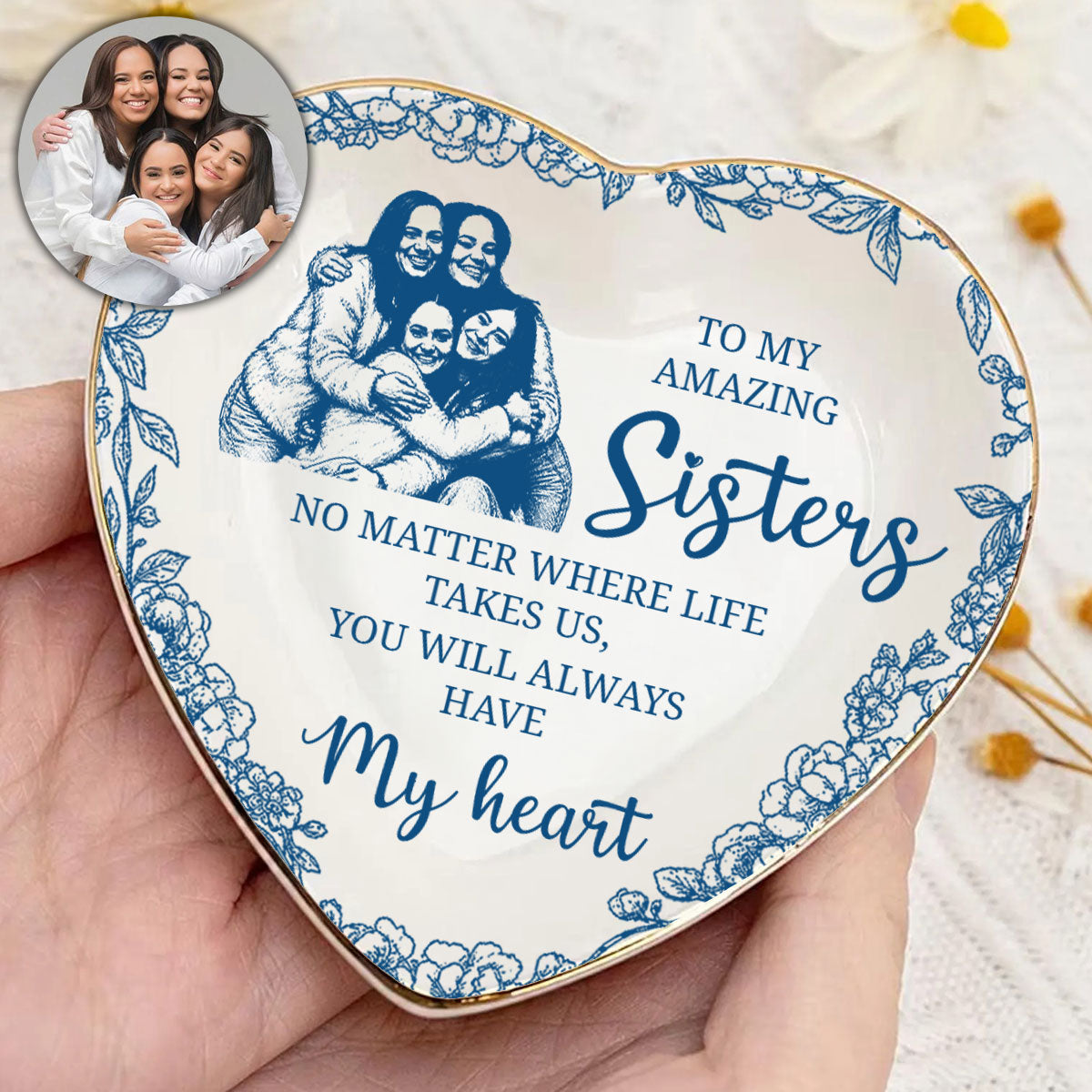 No Matter Where Life Takes Us - Jewelry Dish for Bestie, Sister, Best Friend