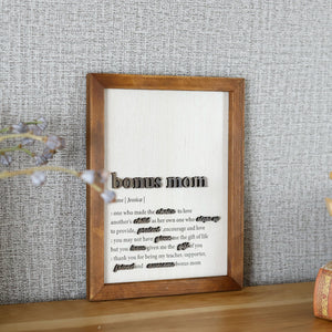 Bonus Mom Gift, Personalized Stepmom Gift, Bonus Mom Definition Frame Sign, Adoption Mom Gift, Like A Mom, New Mom gift, Mothers Gift
