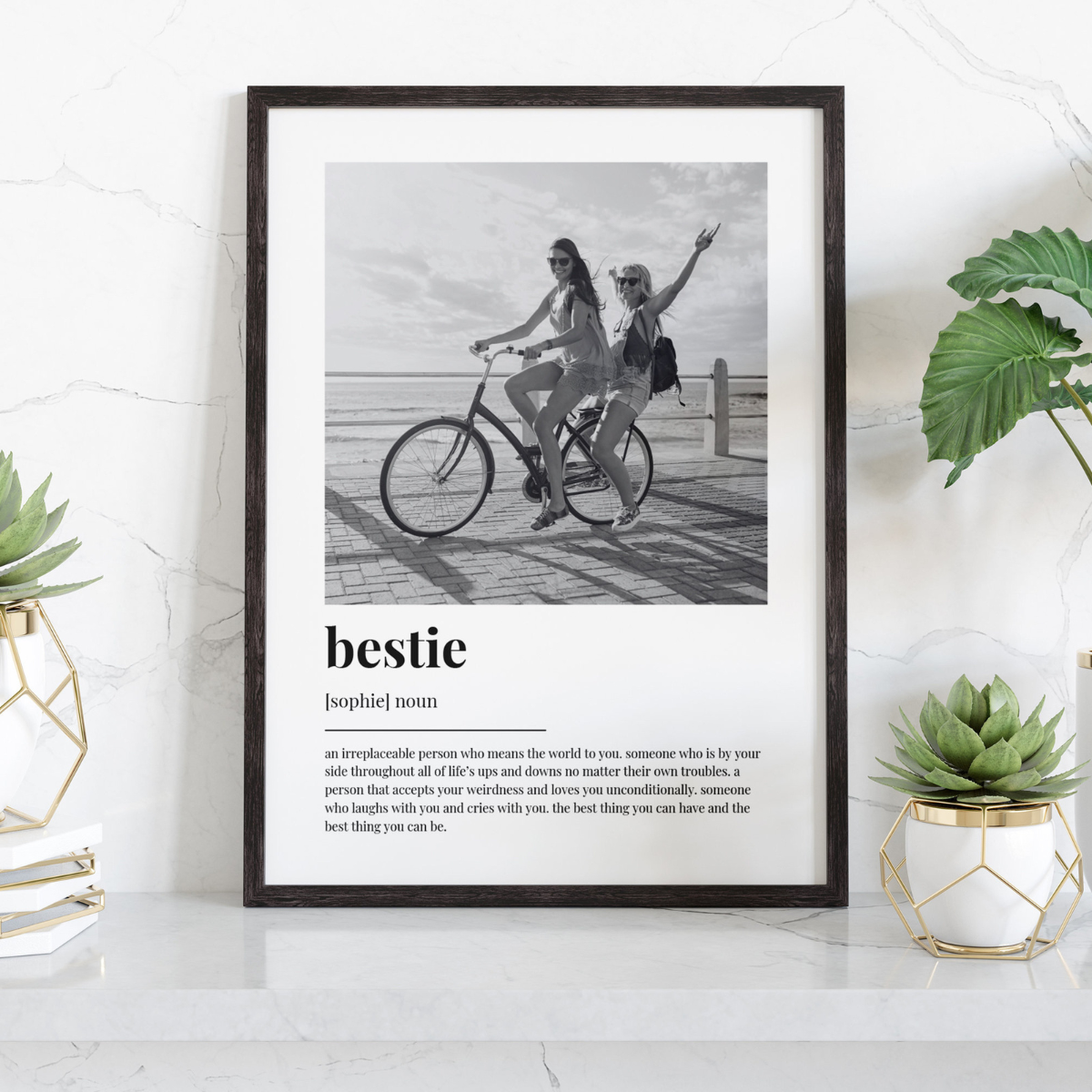 PERSONALISED BESTIE DEFINITION Canvas, Wall Art Decoration, Birthday Gift, Custom Photo Gift