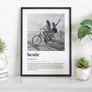 PERSONALISED BESTIE DEFINITION Canvas, Wall Art Decoration, Birthday Gift, Custom Photo Gift