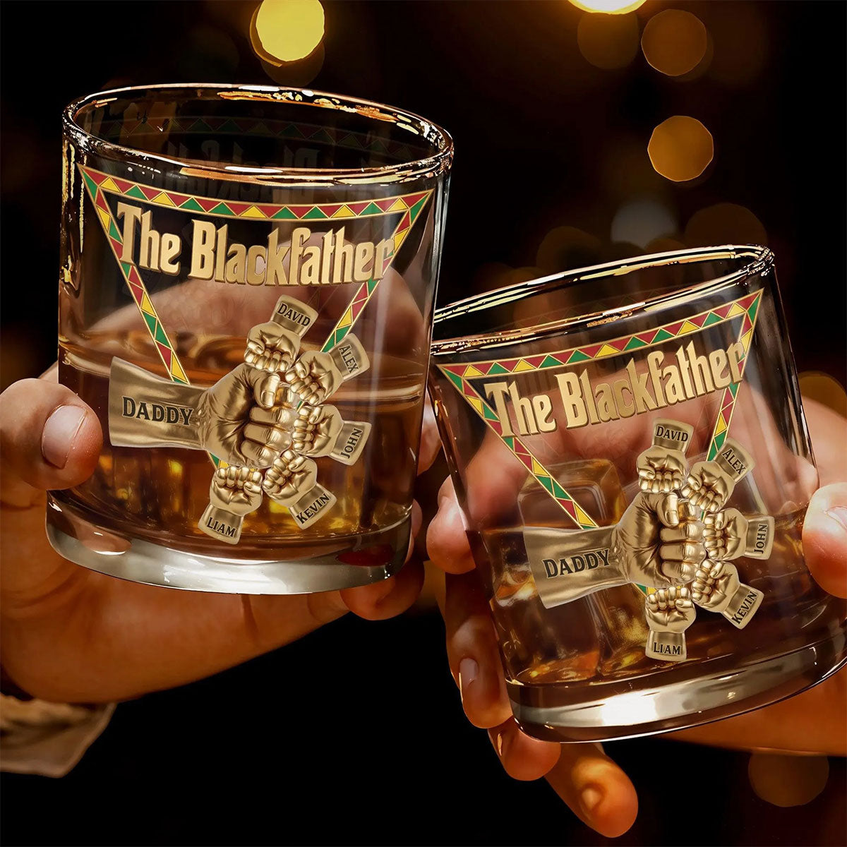 The Black Father 11oz Whiskey Glass - Personalized Gifts For Dad Father's Day