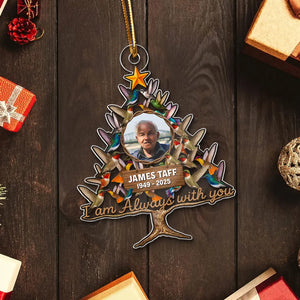 Humming Bird Christmas Tree Custom Photo Memorial - Personalized Acrylic Ornament - Christmas Memorial Gift