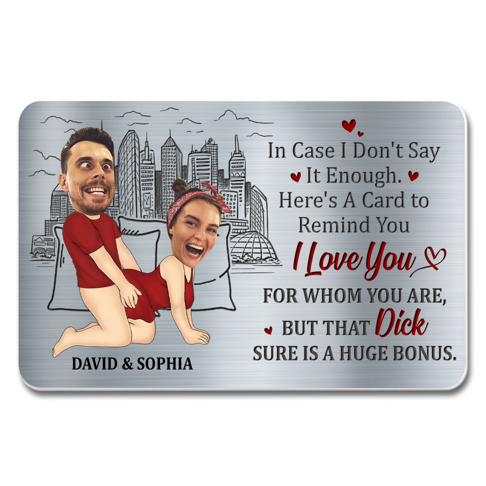 Here's A Card To Remind You I Love You - Personalized Custom Wallet Card - Gift for Couples