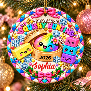 The Year of Squishy Hunting - Personalized Ceramic Ornament - Christmas Gift for Daughter, Granddaughter, Children