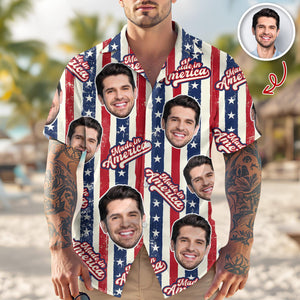 Custom Photo Made In America Hawaii Shirt, USA 250 Years Independence Apparel, Patriotic American Flag Pet Tee, Patriotic Freedom