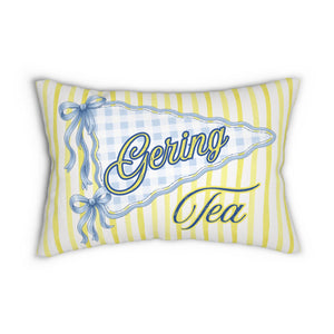 Personalized College Pillow, Custom Name Dorm Decor, Preppy Bow Pennant Pillow, Graduation Gift College Bound Gift, Custom Any School