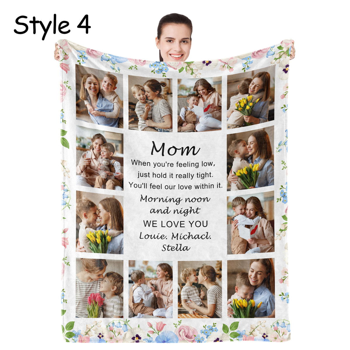 Mom When You're Feeling Low Just Hold It Really Tight - Personalized Blanket - Gift For Mother, Mother's Day, Birthday Gift