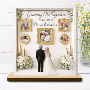 Growing Old Together Wedding Gallery - Personalized Wooden Plaque - Gift For Couple