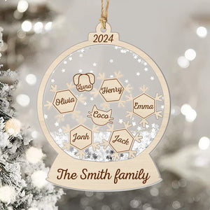 Christmas Family Snow Globe - Personalized 4D Shaker Ornament - Christmas Gift For Family