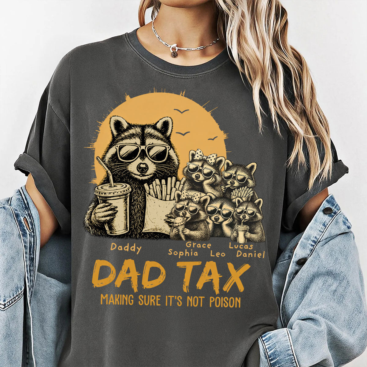 Personalized Dad Tax T-Shirt Father's Day Gifts for Dad Funny Papa Tshirt Cool Daddy