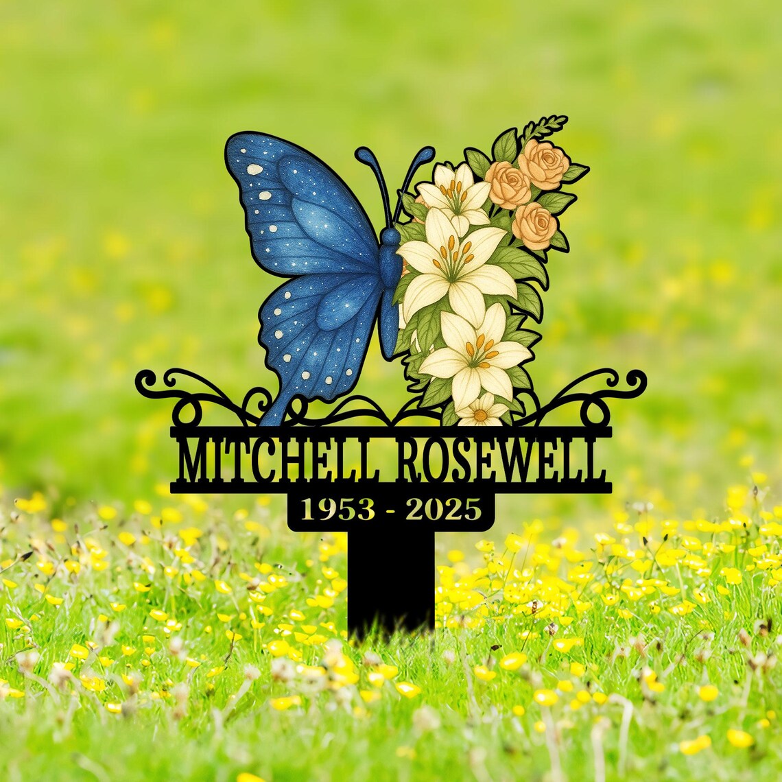 Personalized Butterfly Memorial Plaque Stake, Loss of Mom Grandma Butterfly Garden Sign, Mother's Day In Loving Memory Gift, Cemetery Stake