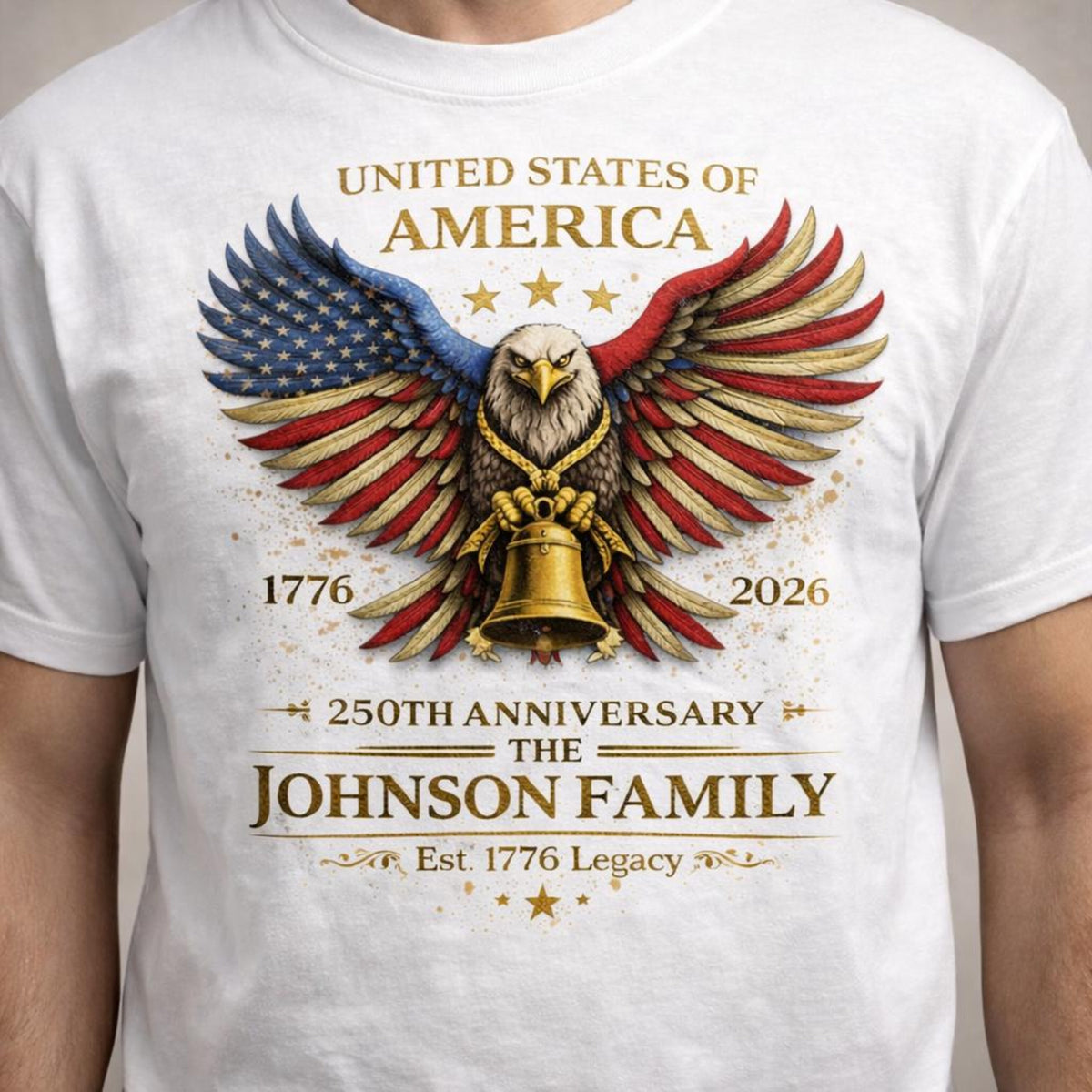 Custom Family 250th Anniversary Patriotic Eagle Shirt