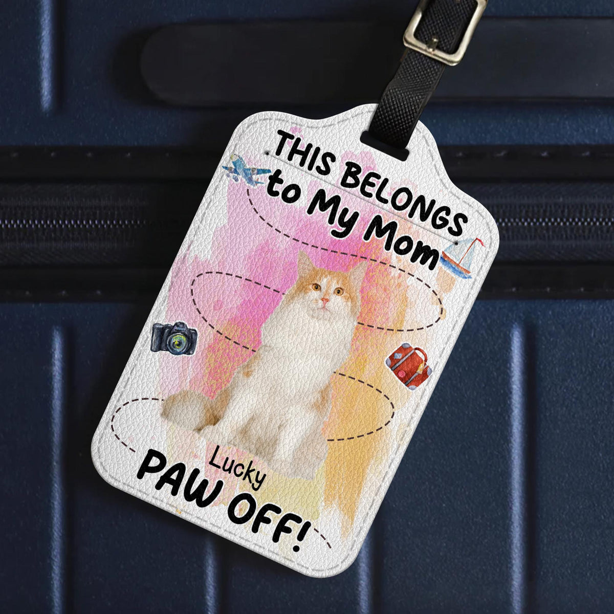 Custom Pet Luggage Tag - Personalized Pet ID Tag for Travel, Travel Gift for Dog Cat Lovers