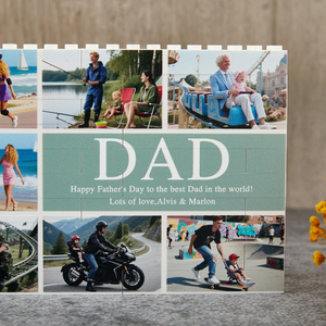 Personalized Photo Puzzle Blocks, Gift for Daddy, Custom Father's Day Gift, Adult DIY Building Set, Family Memory Wall Art