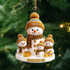 Grandma's Little Snowman Personalized Acrylic Ornament, Christmas Gift for Grandma