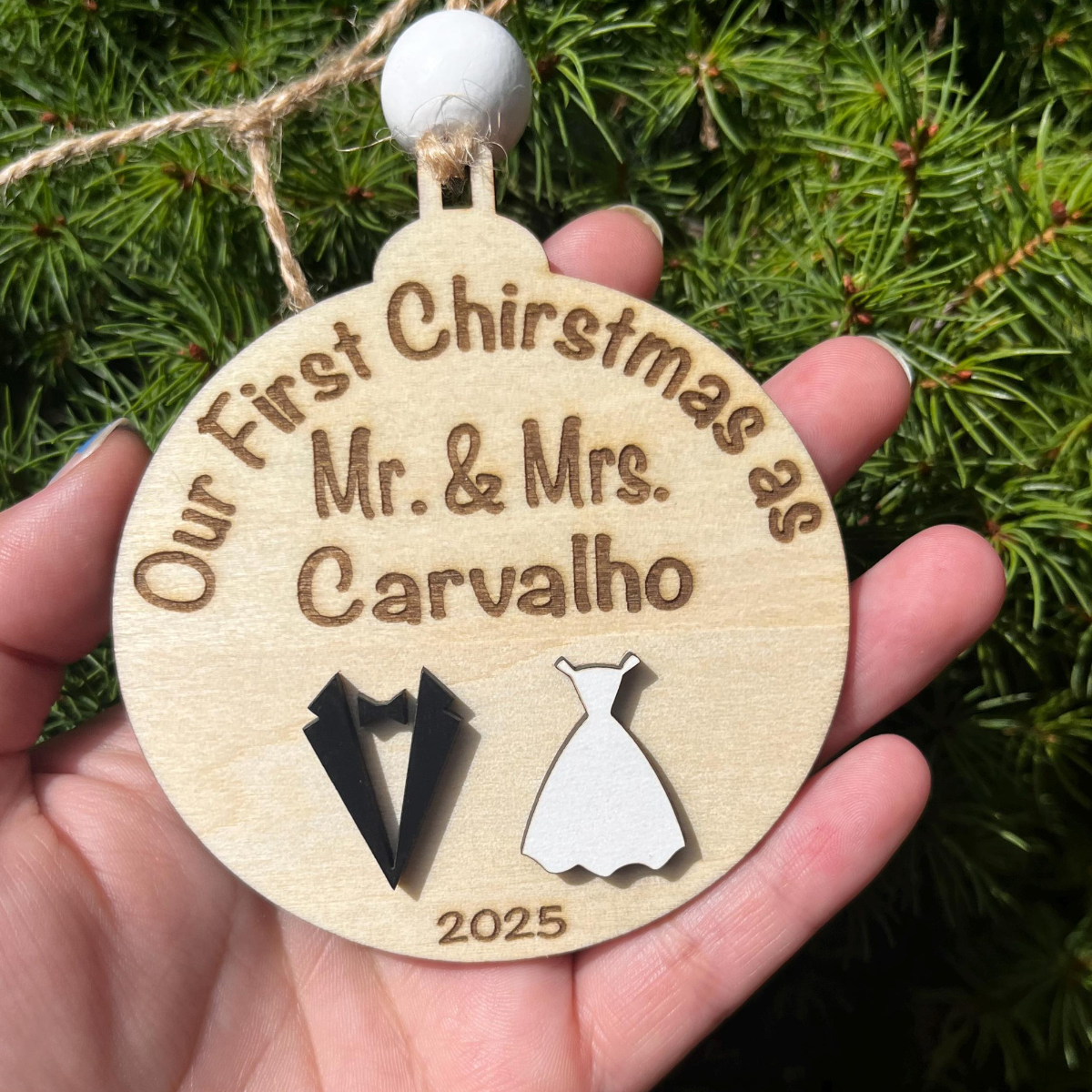 Our First Christmas Married Ornaments, Mr.&Mrs. Ornament Keepsake Newlywed Gifts, Personalized Wedding Christmas Ornament, Married Ornament