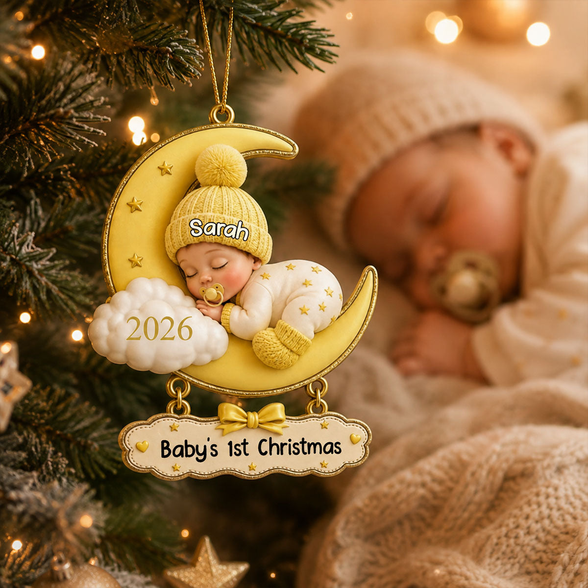 Baby's 1st Christmas Acrylic Ornament - Custom Christmas Gifts