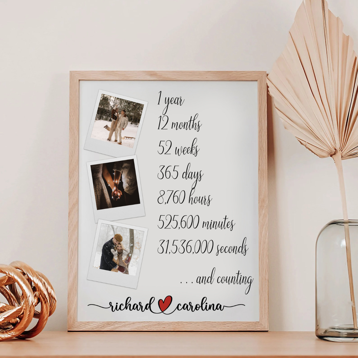 Custom 1 Year Anniversary Gift for Girlfriend, One Year Anniversary Gift, Gift for Boyfriend, Gift for Him, Anniversary Gifts, One Year Gift