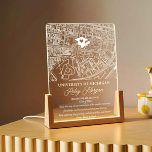 Personalized College Map Graduation Lamp Custom Class of 2026 Gift, Unique Gifts for Graduate