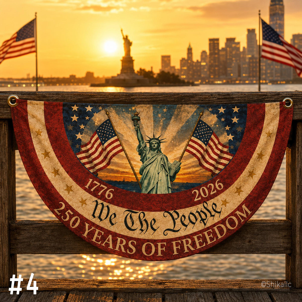 250th Anniversary Bunting Flag, 250th Anniversary Banner, We The People 1776 2026, Patriotic Porch Fence Semiquincentennial Decor