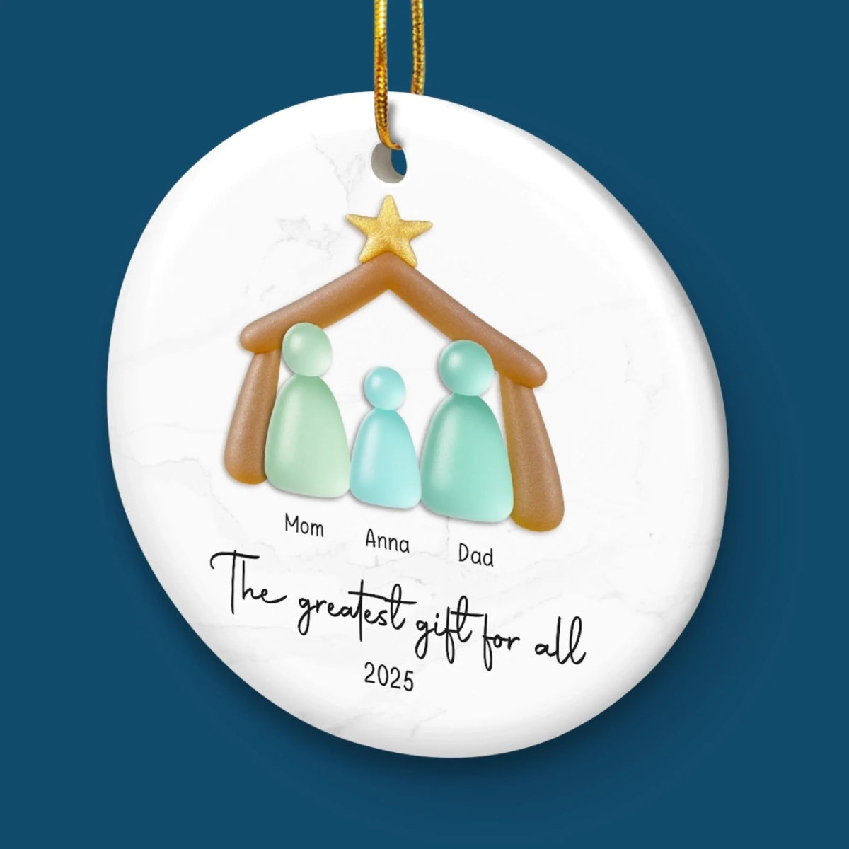 The Greatest Gift For All Sea Glass Family - Personalized Ornament - Christmas Gift For Family