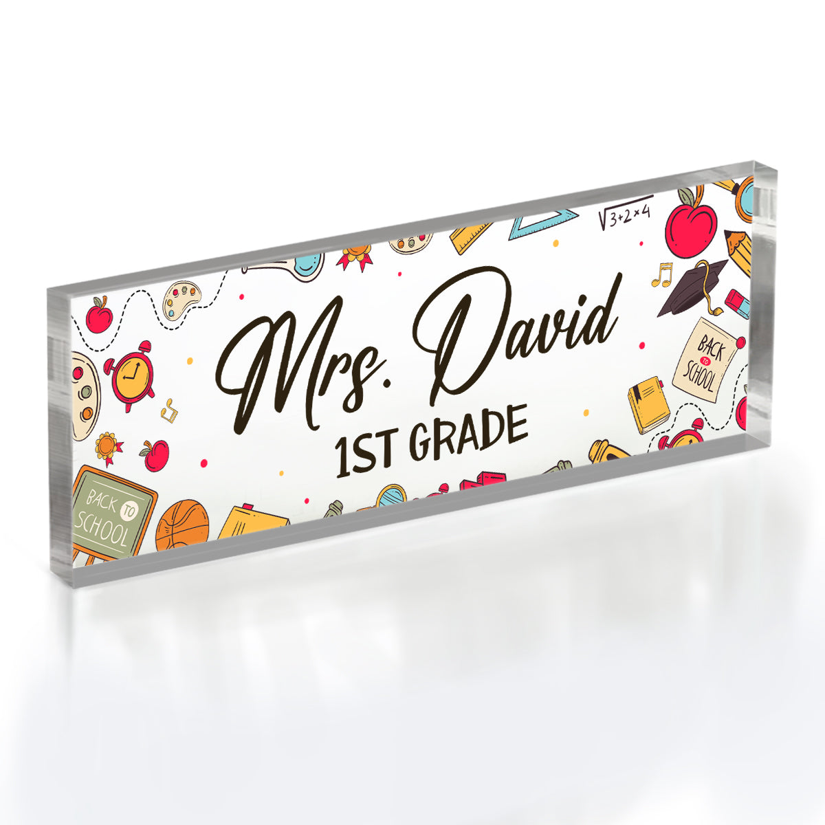 Personalized Acrylic Name Plate For Teacher, Custom Name Teacher Gift, Teacher Desk Plaque, Teacher Gift For Women, Gifts For Teachers From Students