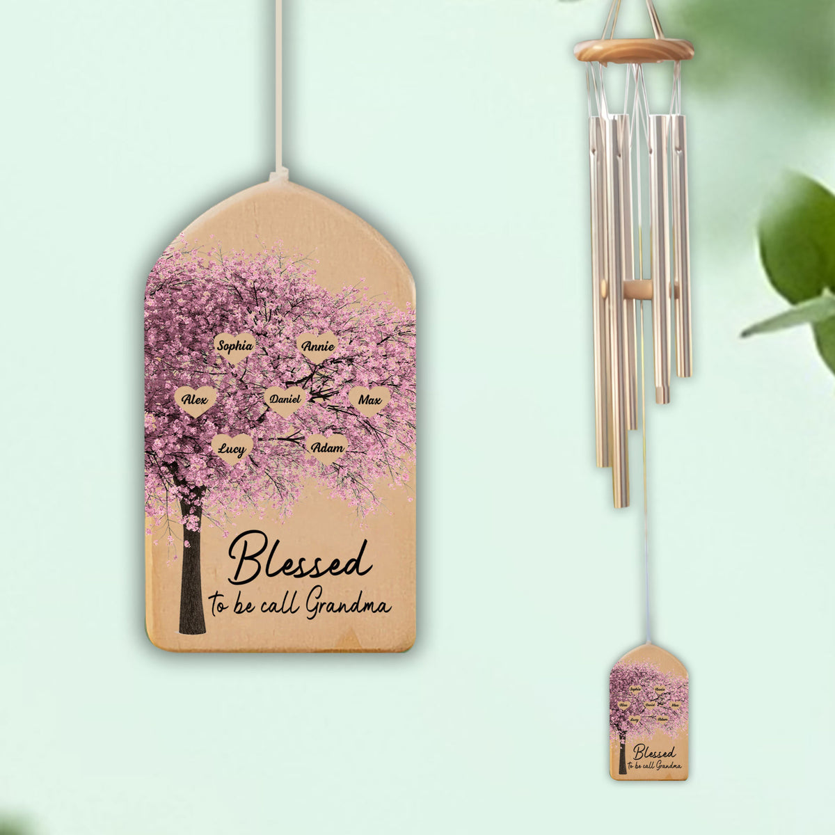 Blessed To Be Call Mom Grandma - Personalized Windchime - Gift For Mom, Grandma, Mother's Day, Birthday Gift
