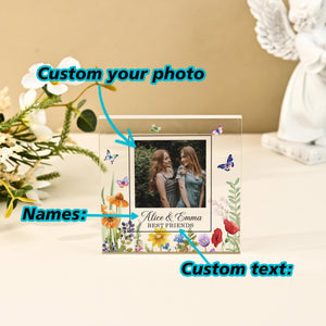 Personalised Bestie Photo Acrylic Block, Best Friend Birthday Gift, Sister Picture Frame, Bestie Gift