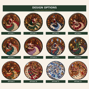 Custom Quilted Round Mat - Personalized Christmas Birthday Gifts For Mom, Dad, Brother, Sister - Merry Moments All Season