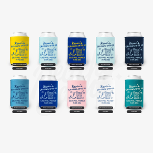 Custom Birthday Cruise Can Coolers, Cruising into 30th, 40th, 50th Personalized Can Sleeves, Custom Beach Boat Birthday Party Favors