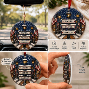 Winter Family Names Lamp Post Signs - Real 3D Raised Ornament