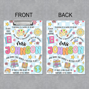 Custom Teacher Gifts, Personalized Teacher Clipboard, Teacher Appreciation Gift, Thank You Teacher Gift, Custom Clipboard with Teacher Name