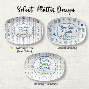 Mahjong Personalized Platter, Game Night, Mahjong Gifts, Mahj Girls Party Decor, Mahjong Dessert Plate