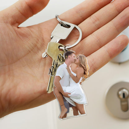 Personalized Couples Gift, Valentine's Gift For Him Her, Custom Faceless Portrait Keychain, Couples Photo Anniversary Gift, Boyfriend Gift
