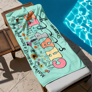 Personalized 60th Birthday Beach Towel, Floral Chapter Sixty Beach Towel, 60th Birthday Gift, 60 Years Old Birthday Gift, 1966 Birthday Gift