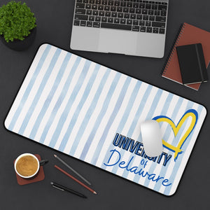 Custom College Desk Mat Heart Stripes |Personalized Name Desk Pad |Dorm Room Decor Aesthetic |Graduation Gift |Mouse Pad Preppy Coquette