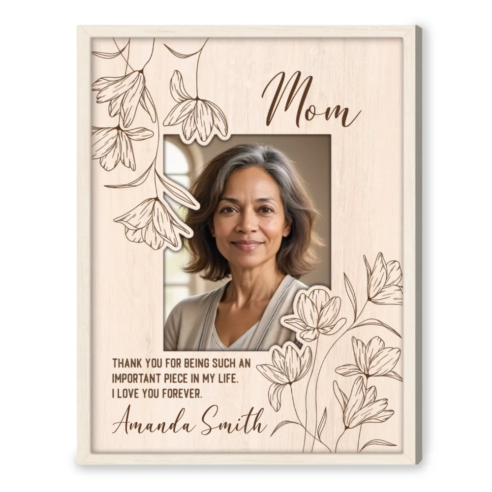 Mom Thank You For Being An Important Piece - Personalized Canvas - Gift For Mom, Mother's Day Gift