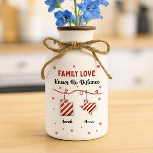 Personalized Long Distance Flower Pot, Custom State Vase, Family Love Knows No Distance Gift, Moving Away Keepsake