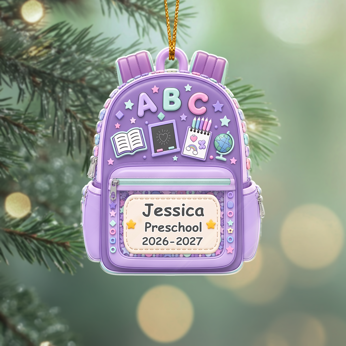 Kids Backpack First Day Of School - Personalized Custom Shaped Acrylic Ornament