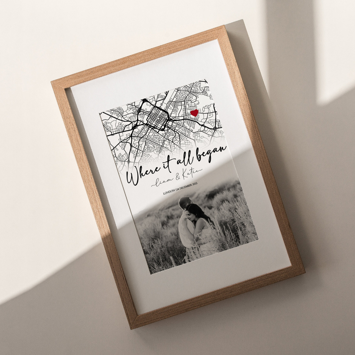 Where It All Began - Personalized Canvas - Engagement Picture Gift, Anniversary Gift For Couple, Custom Map Location