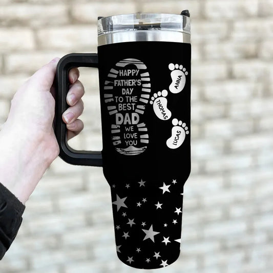 Happy Father's Day To The Best Dad - Personalized 40oz Stainless Steel Tumbler - Gift For Dad, Father's Day Gift