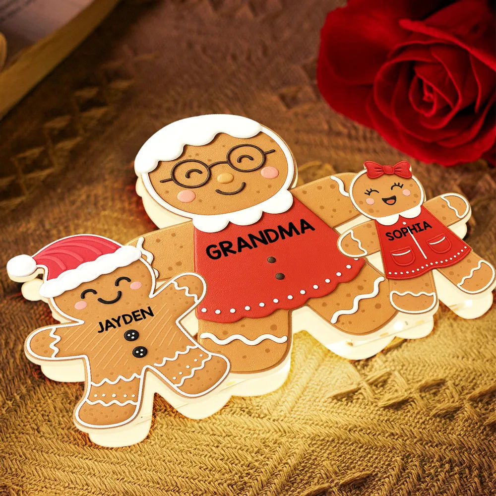 Grandma Perfect Batch Gingerbread Grandkids - Personalized Acrylic Light Box - Christmas Gift For Grandmas