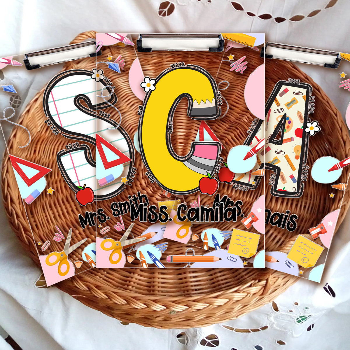 Personalized Teacher Clipboard, Custom First Letter Acrylic Clipboard For Teacher, Back To School Gift, Teacher Appreciation Gift, Teacher gift