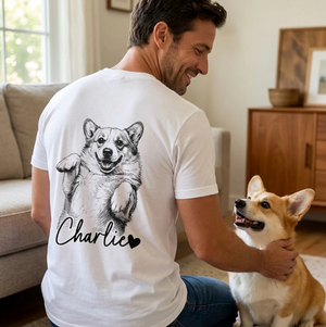 Custom Photo Unisex T-shirt - Personalized Father's Day Birthday Gifts For Dog Cat Lovers, Dog Dad And Mom, Cat Owners - Furry Friends Forever