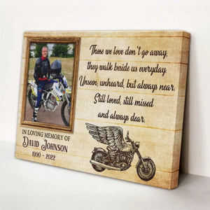 Memorial Gone Riding - Personalized Canvas - Sympathy Gift for Family, Memorial Father Grandpa